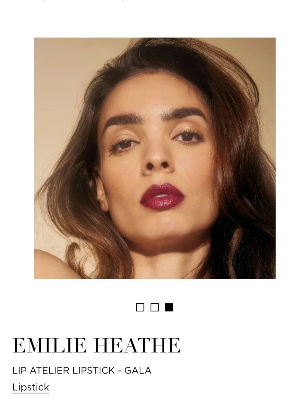 Emilie Heathe Lip Atelier Lip Colour Gala retails $42